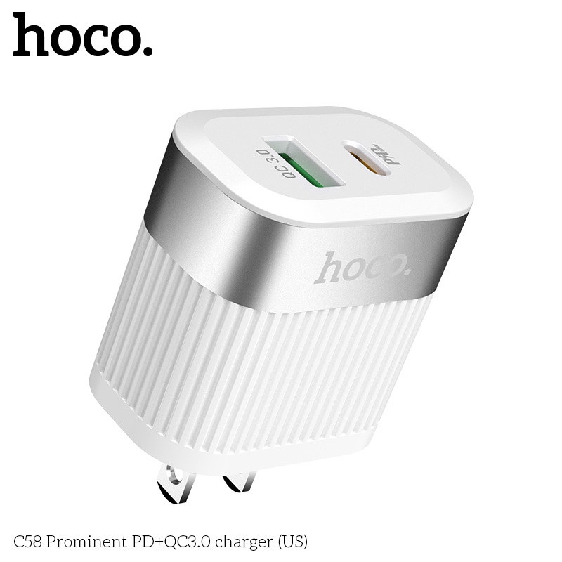 HOCO-18W-QC30-PD-Fast-Charging-US-Plug-USB-Charger-Adapter-For-iPhone-X-XR-Huawei-P30-Pro-MIX-2S-Mi8-1554329