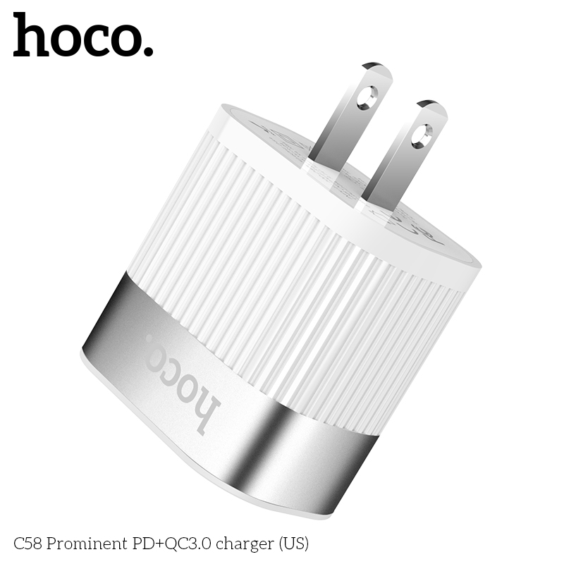 HOCO-18W-QC30-PD-Fast-Charging-US-Plug-USB-Charger-Adapter-For-iPhone-X-XR-Huawei-P30-Pro-MIX-2S-Mi8-1554329