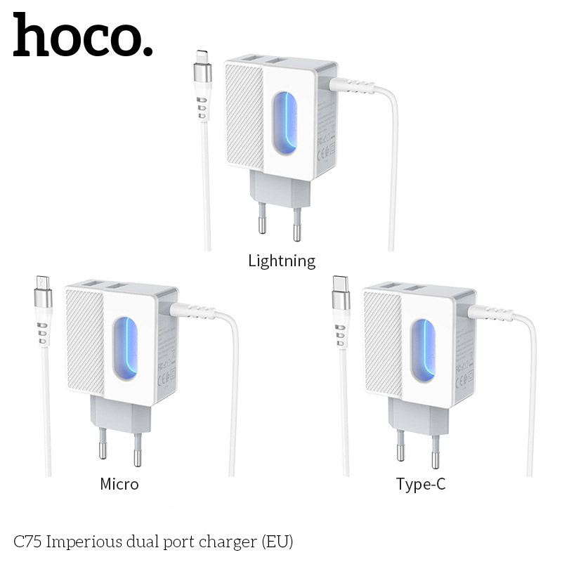 HOCO-24A-LED-Indicator-Dual-Port-USB-Charger-Adapter-with-Micro-USB-Type-C-Data-Cable-For-Huawei-P30-1604462