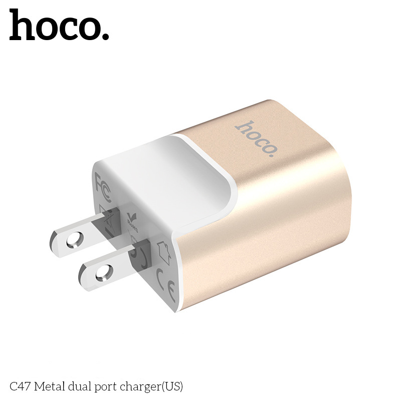 HOCO-C47-21A-Dual-USB-Fast-Charging-USB-Charger-Adapter-For-iPhone-8Plus-XS-11Pro-Huawei-P30-Pro---U-1600460