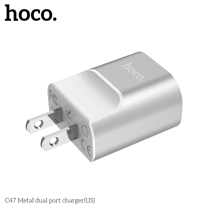 HOCO-C47-21A-Dual-USB-Fast-Charging-USB-Charger-Adapter-For-iPhone-8Plus-XS-11Pro-Huawei-P30-Pro---U-1600460