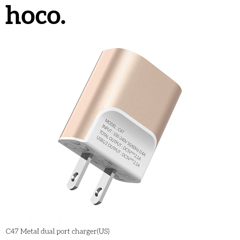 HOCO-C47-21A-Dual-USB-Fast-Charging-USB-Charger-Adapter-For-iPhone-8Plus-XS-11Pro-Huawei-P30-Pro---U-1600460