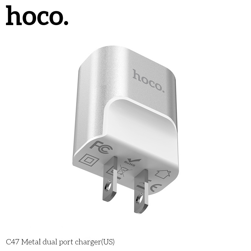 HOCO-C47-21A-Dual-USB-Fast-Charging-USB-Charger-Adapter-For-iPhone-8Plus-XS-11Pro-Huawei-P30-Pro---U-1600460