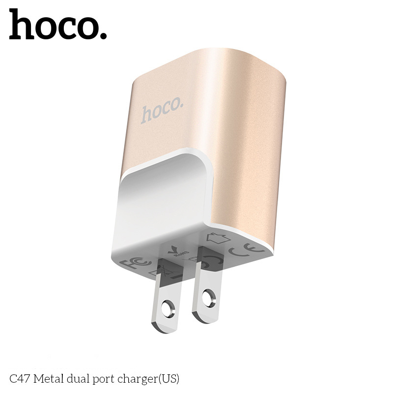 HOCO-C47-21A-Dual-USB-Fast-Charging-USB-Charger-Adapter-For-iPhone-8Plus-XS-11Pro-Huawei-P30-Pro---U-1600460