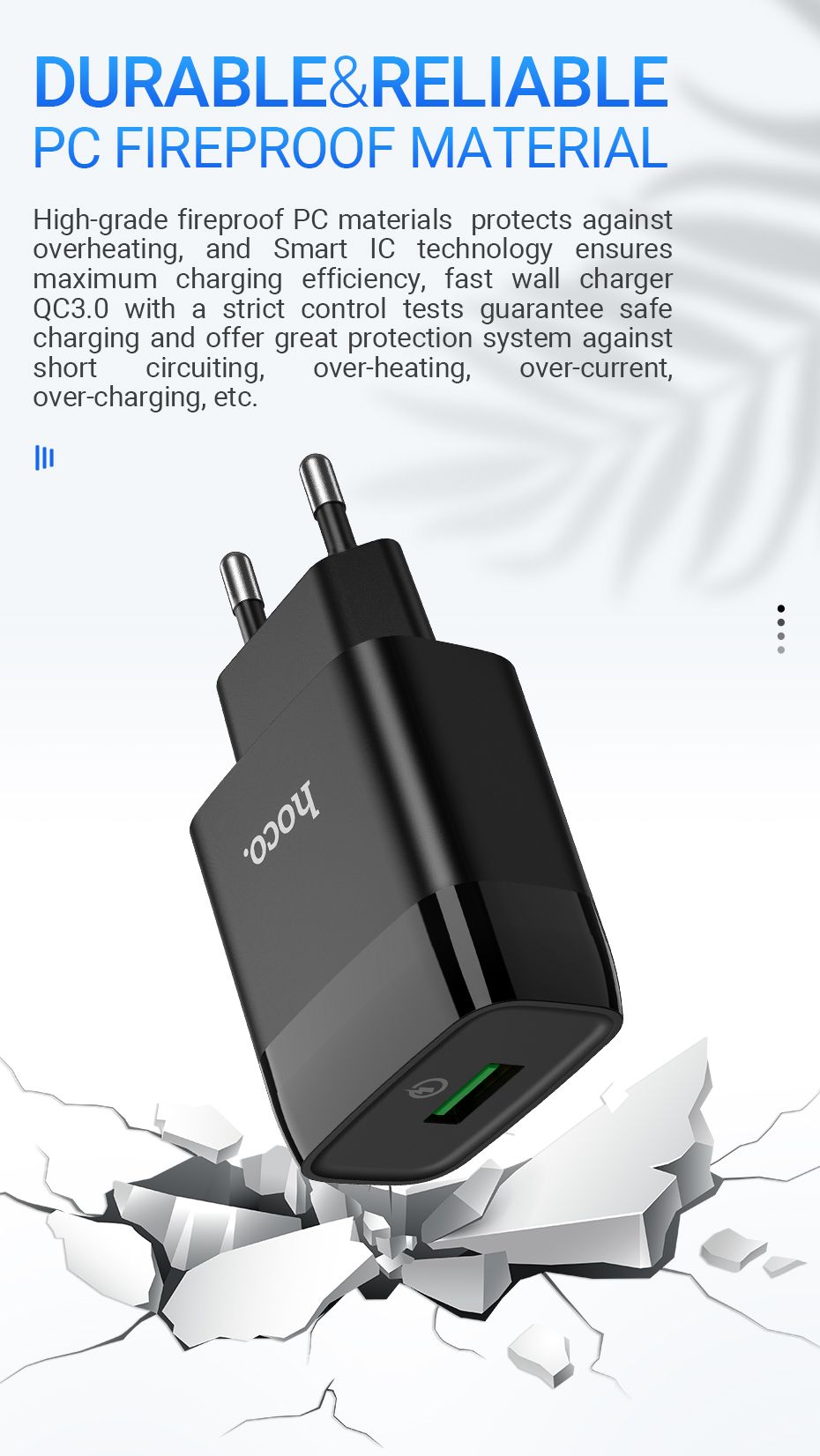 HOCO-C72Q-Quick-Charge-30-Wall-Charger-18W-Single-USB-Fast-Charging-Adapter-for-Samsung-S20-NOTE20-M-1744275