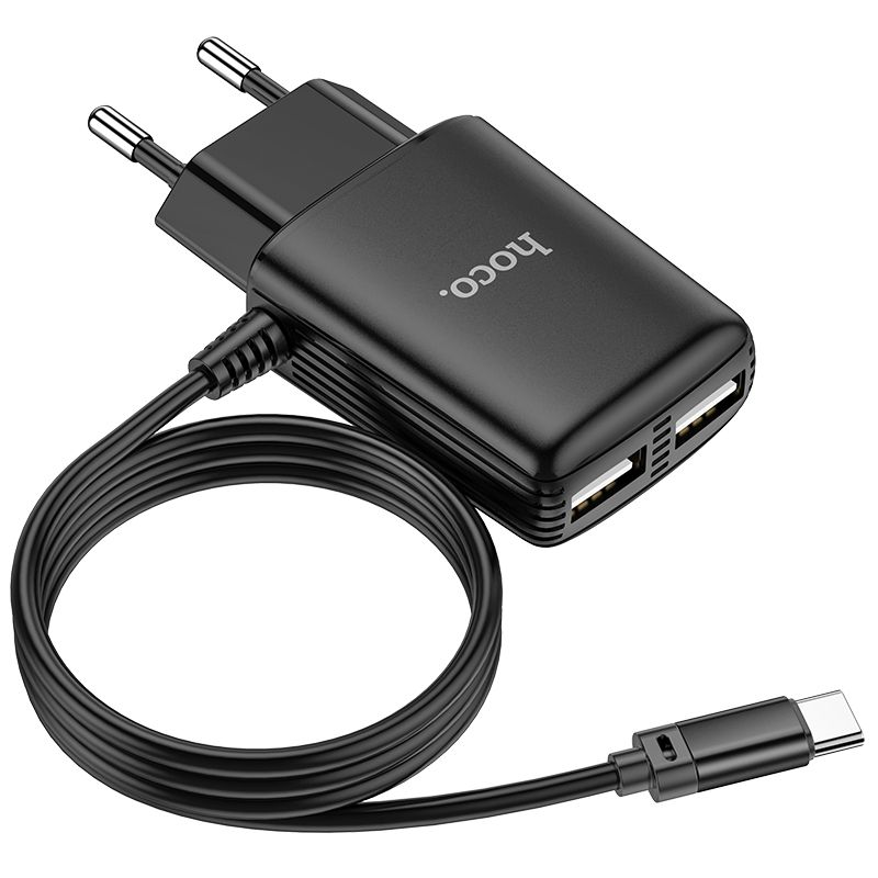 HOCO-C82A-Real-Power-Dual-USB-Port-Type-C-Cable-Charger-Fast-Charging-For-Huawei-P30-P40-Pro-Mi10-No-1706686