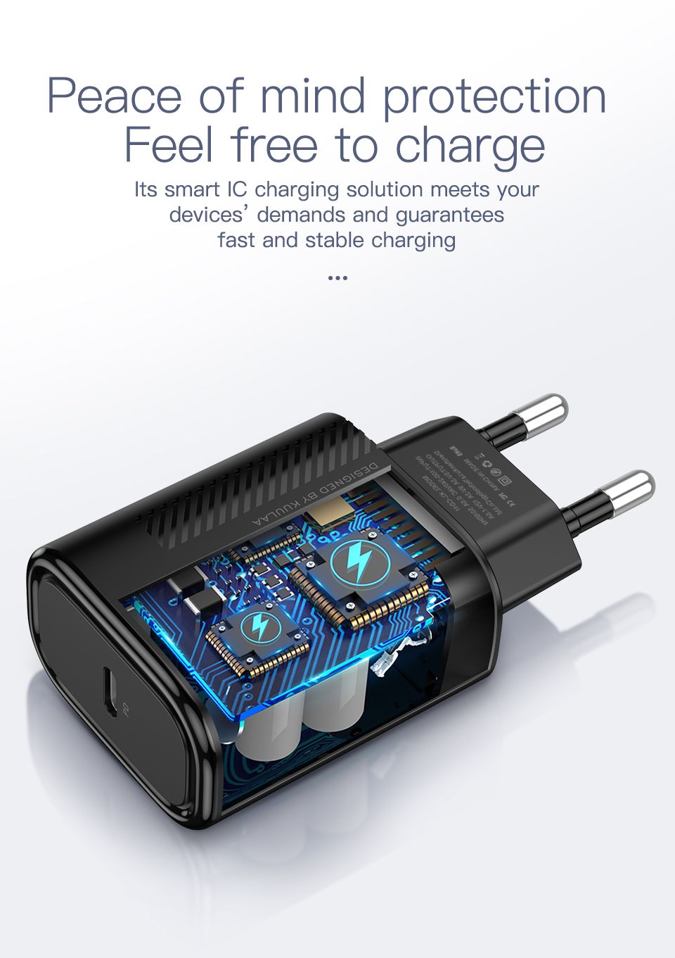 KUULAA-18W-3A-PD30-QC30-Mini-Smart-Universal-Wall-USB-Charger-Travel-Charger-EUUKUS-Plug-for-iPhone--1649155