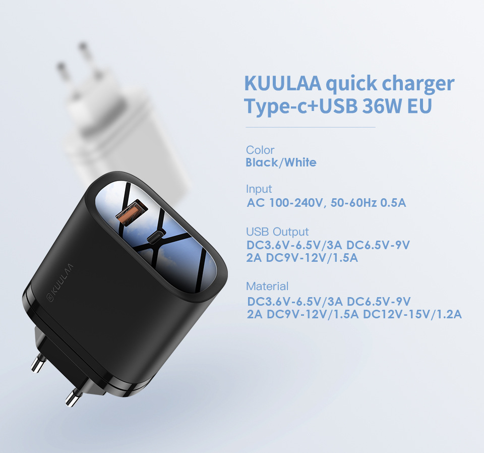 KUULAA-36W-PD-QC30-Quick-Charging-USB-Charger-Adapter-For-iPhone-8Plus-XS-11-Pro-Huawei-P30-Pro-Mate-1612007