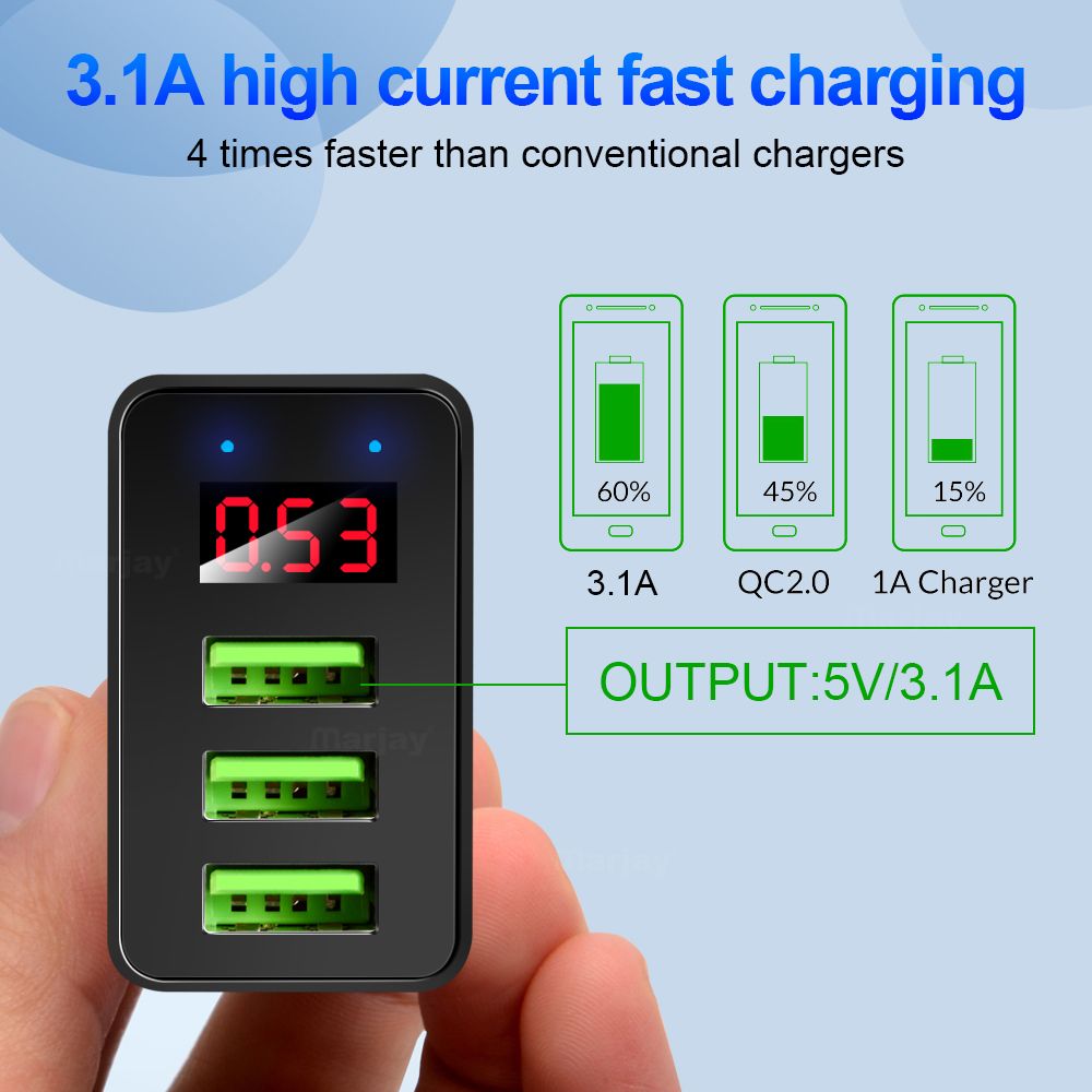 Marjay-M3-18W-LED-Digital-Display-QC30-Triple-3-USB-Output-Quick-Charge-USB-Charger-Universal-Wall-C-1643975