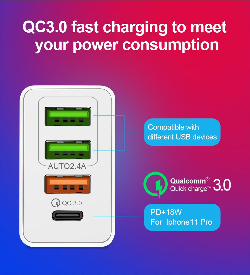 OLAF-36W-QC30-PD-4-Port-USB-Type-C-Output-Quick-Charge-USB-Charger-Universal-Travel-Charger-for-iPho-1643973