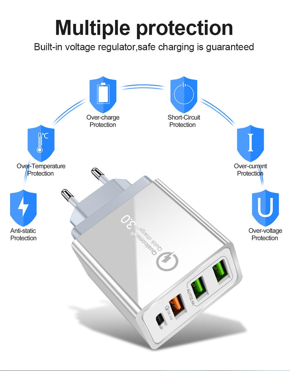 OLAF-36W-QC30-PD-4-Port-USB-Type-C-Output-Quick-Charge-USB-Charger-Universal-Travel-Charger-for-iPho-1643973