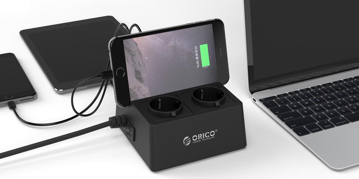 ORICO-2500W-10A-5-USB-2-AC-Port-Fast-Charging-USB-Charger-Surge-Protector-Socket--EU-Plug-1591088