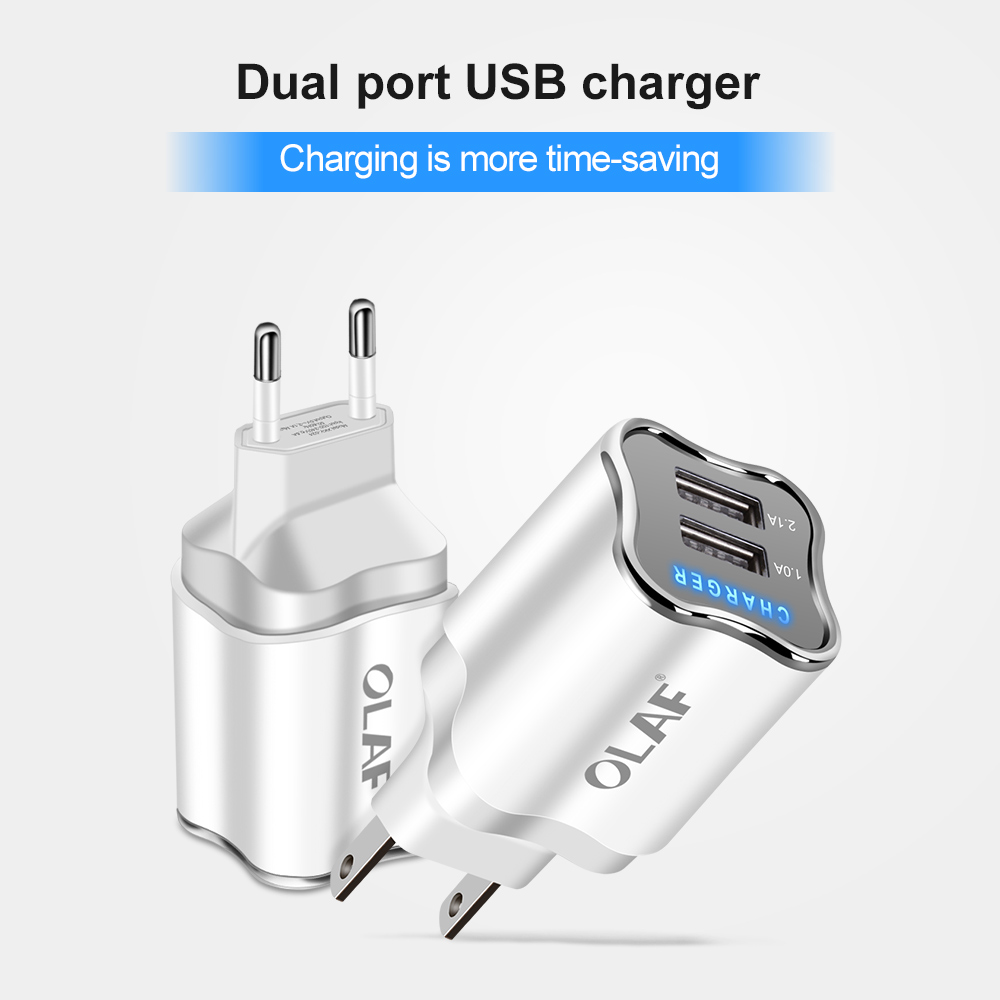 Olaf-Dual-USB-Phone-Charger-EUUS-Plug-LED-Light-5V-21A-Fast-Charging-Adapter-for-iPhone-X-fpr-Samsun-1417255