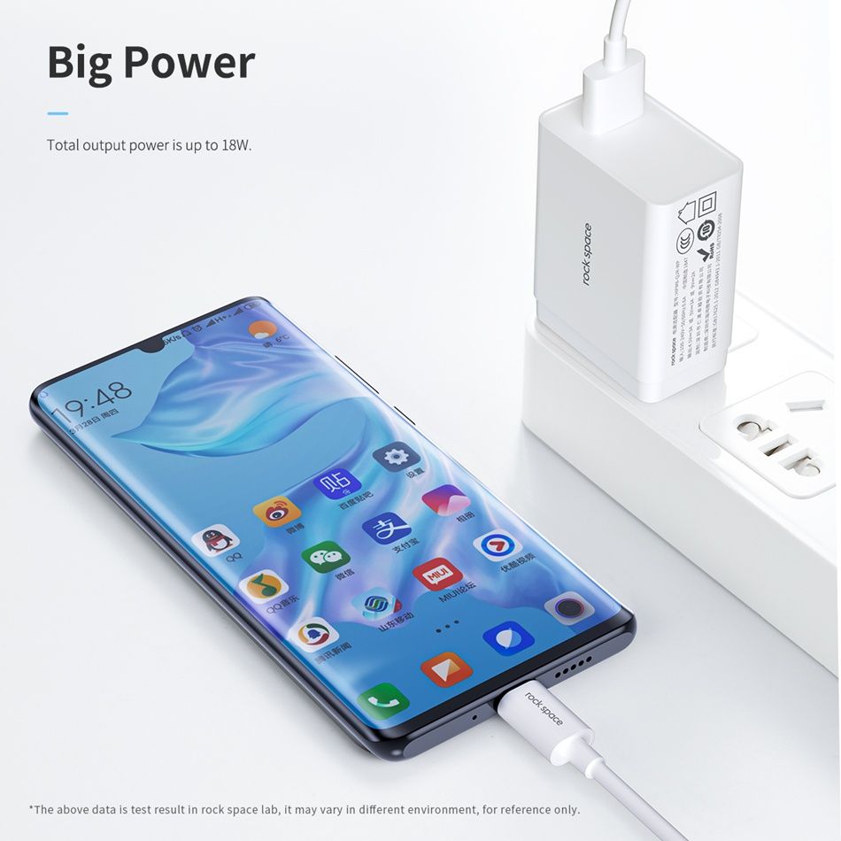 ROCK-18W-QC30-Fast-Charging-USB-Charger-Adapter-For-iPhone-XS-11-Pro-Huawei-P30-Pro-Mate-30-Mi9-9Pro-1590911