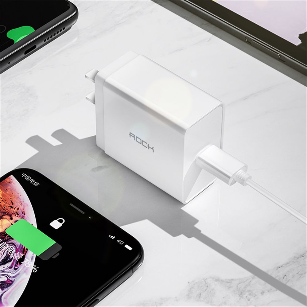 ROCK-18W-Type-C-PD30-Fast-Charging-US-Plug-USB-Charger-Adapter-For-iPhone-8-Plus-XS-11-Pro-Huawei-P3-1587859