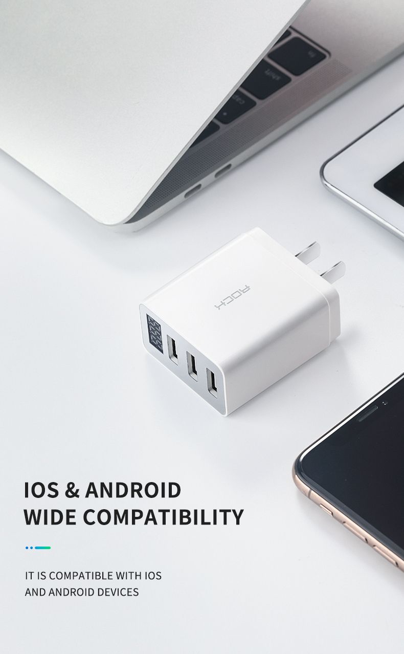 ROCK-31A-Three-USB-Port-Fast-Charging-Digital-Display-US-Plug-USB-Charger-Adapter-For-iPhone-X-XS-XR-1545577