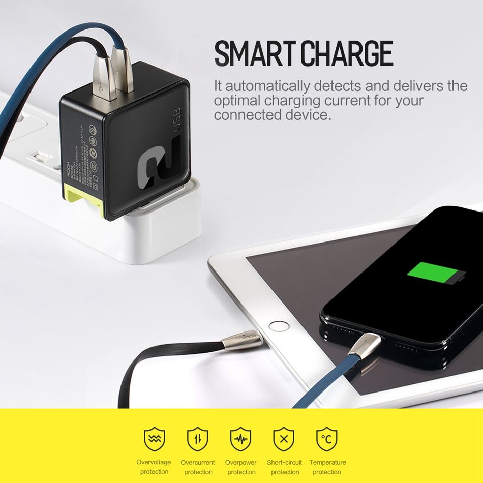 ROCK-Sugar-30W-QC30-2-USB-Ports-Fast-Charging-EU-Plug-Travel-Charger-For-iphone-X-88Plus-SamsungS8-1259834
