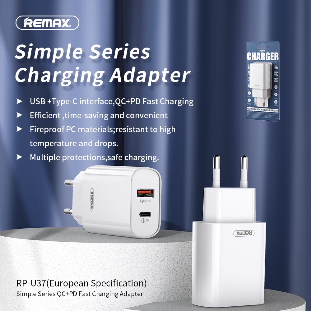 Remax-18W-Type-C-USB-QC30-Fast-Charging-USB-Charger-Adapter-For-Huawei-P30-Pro-Mate-30-5G-9Pro-K30-S-1620207