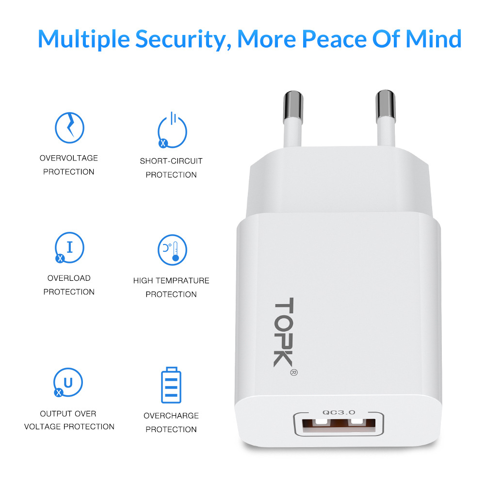 TOPK-18W-QC30-Fast-Charging-USB-Charger-Adapter-For-iPhone-11-Pro-Huawei-P30-Pro-Mate-30-9Pro-S10-No-1570190