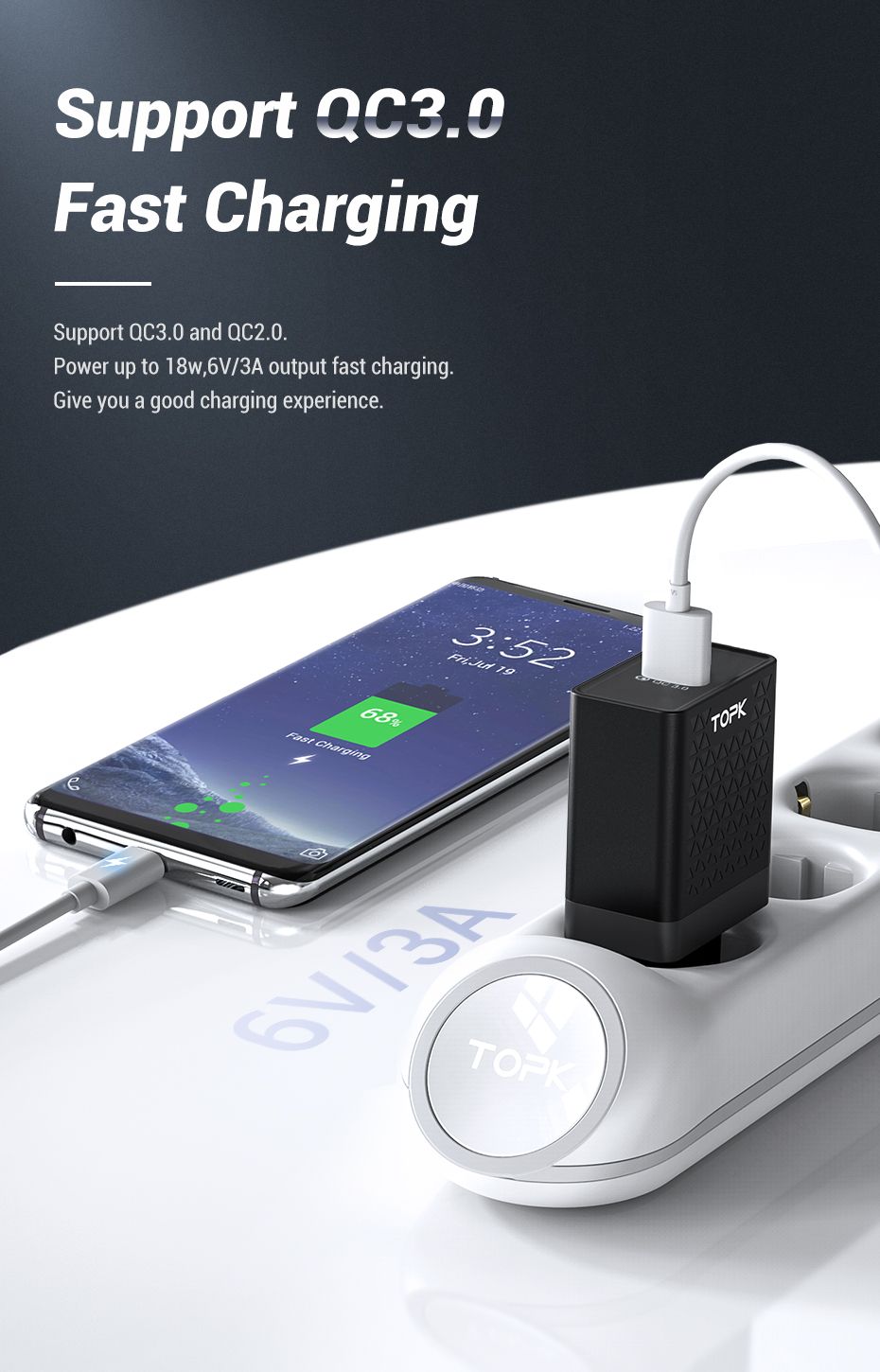 TOPK-18W-QC30-Fast-Charging-USB-Charger-For-iPhone-8-Plus-XS-11-Pro-Huawei-P30-Pro-Mate-30-Mi9-9-Pro-1590236