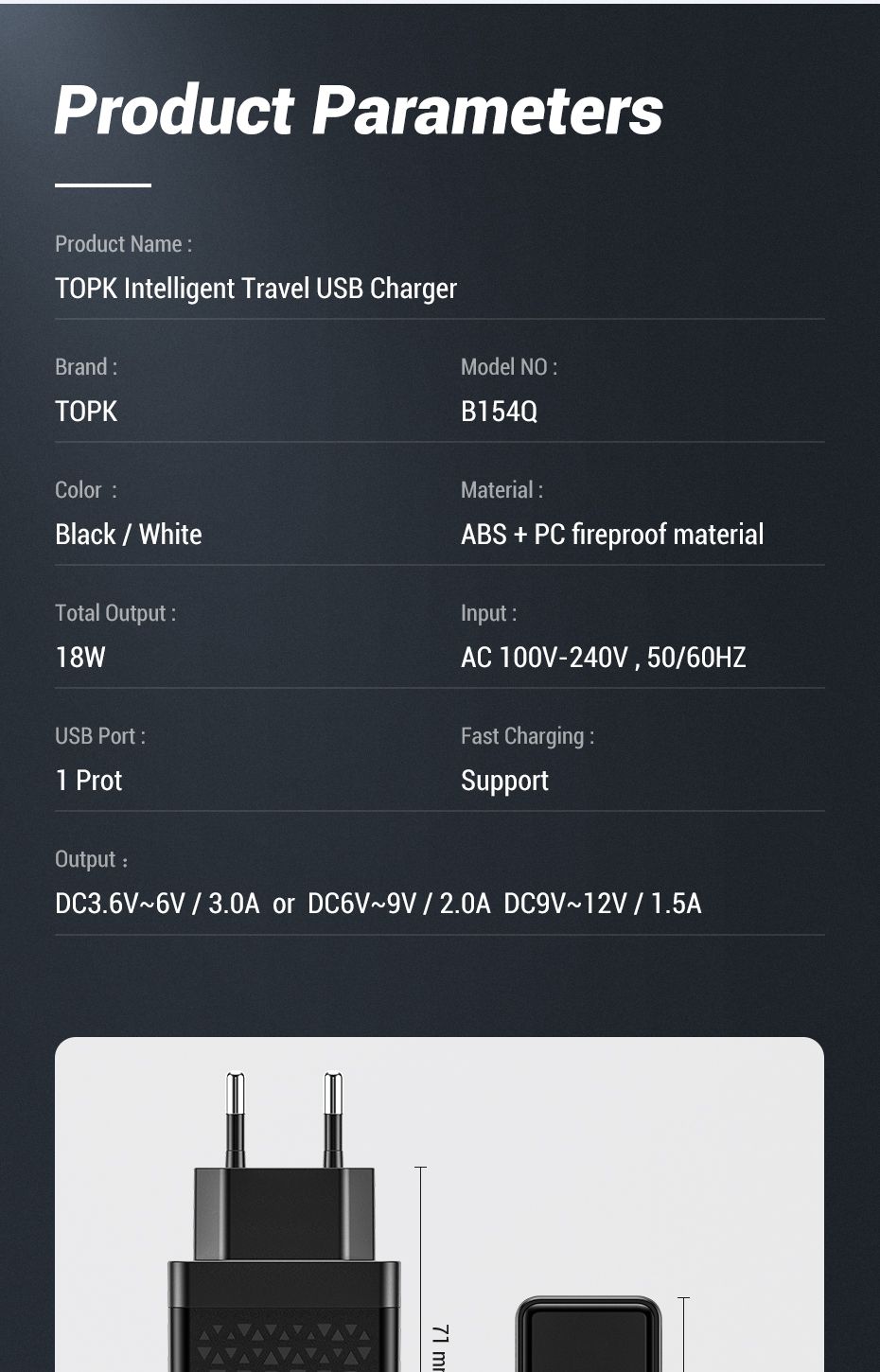 TOPK-18W-QC30-Fast-Charging-USB-Charger-For-iPhone-8-Plus-XS-11-Pro-Huawei-P30-Pro-Mate-30-Mi9-9-Pro-1590236