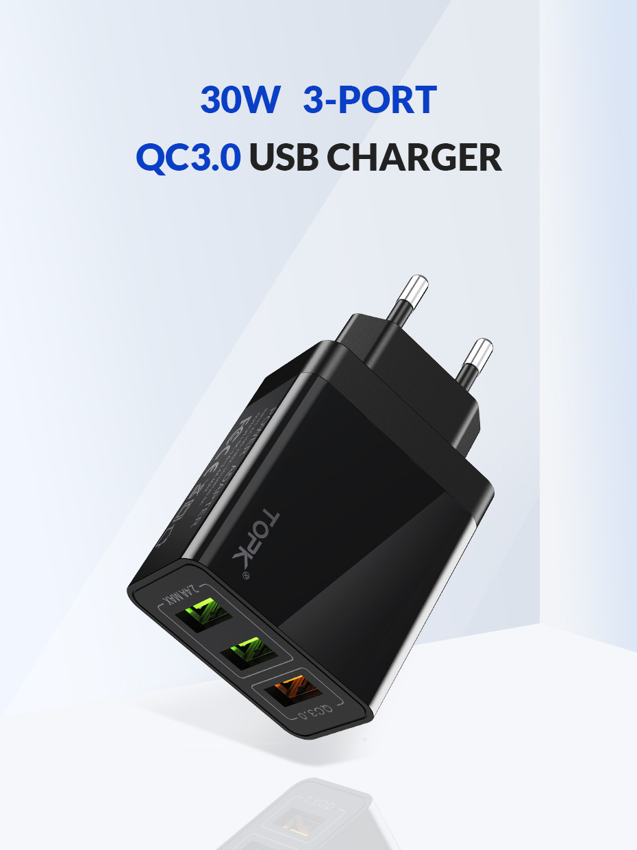 TOPK-30W-3-USB-Ports-Wall-Charger-EU-Adapter-For-iPhone-X-XS-HUAWEI-P30-Mate20-MI9-S10-S10-1536441