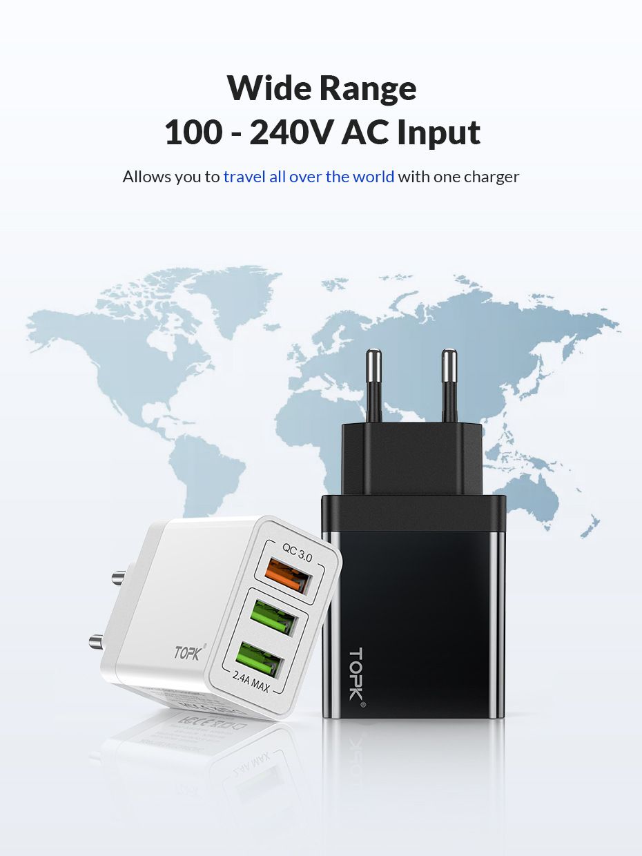 TOPK-30W-3-USB-Ports-Wall-Charger-EU-Adapter-For-iPhone-X-XS-HUAWEI-P30-Mate20-MI9-S10-S10-1536441