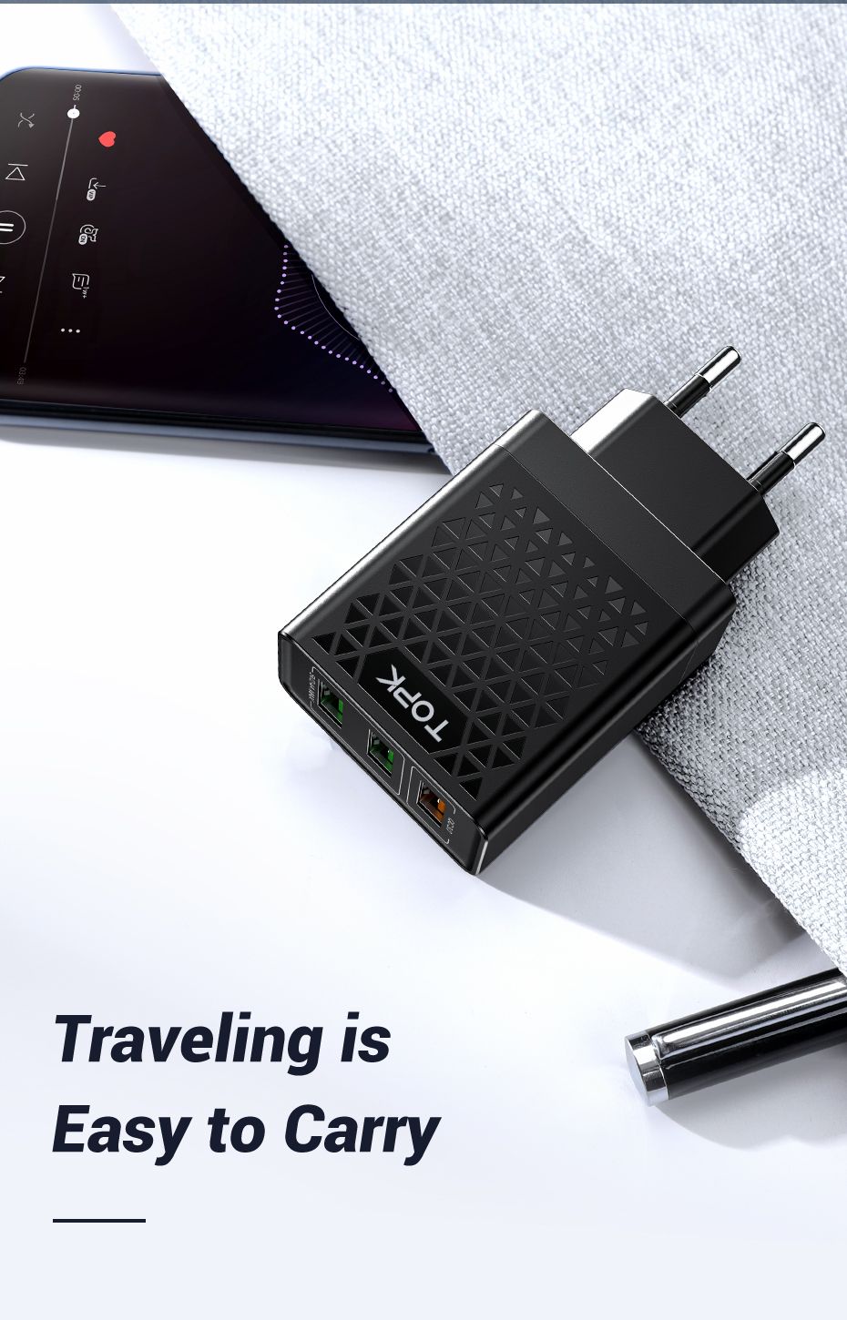 TOPK-30W-QC30-3-Ports-Fast-Charging-USB-Charger-Adapter-For-iPhone-8-Plus-XS-11Pro-Huawei-P30-Pro-Ma-1590240