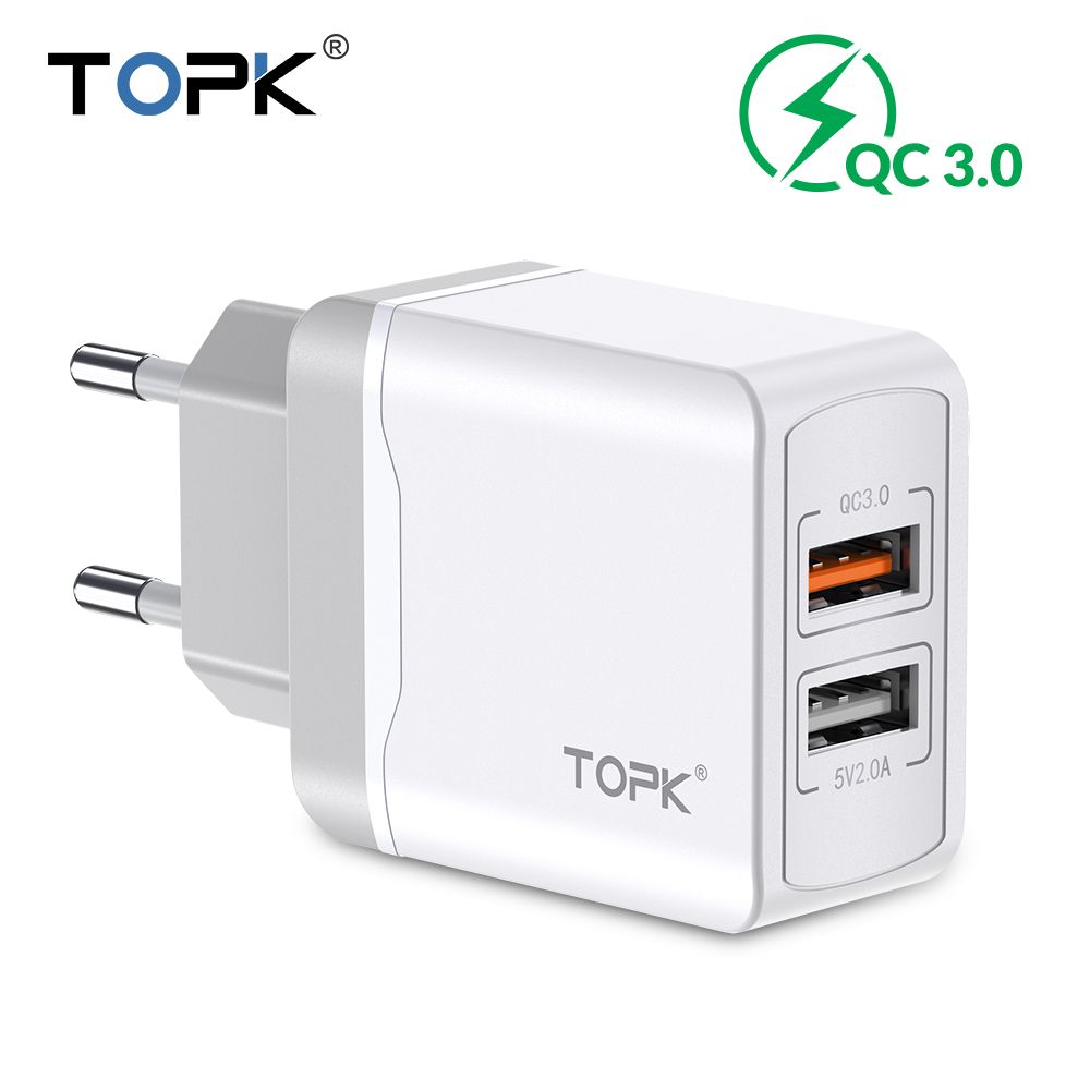 TOPK-3A-QC-30-Quick-Charging-Dual-USB-Ports-EU-Charger-Adapter-For-iPhone-X-XS-Oneplus-Pocophone-HUA-1534189