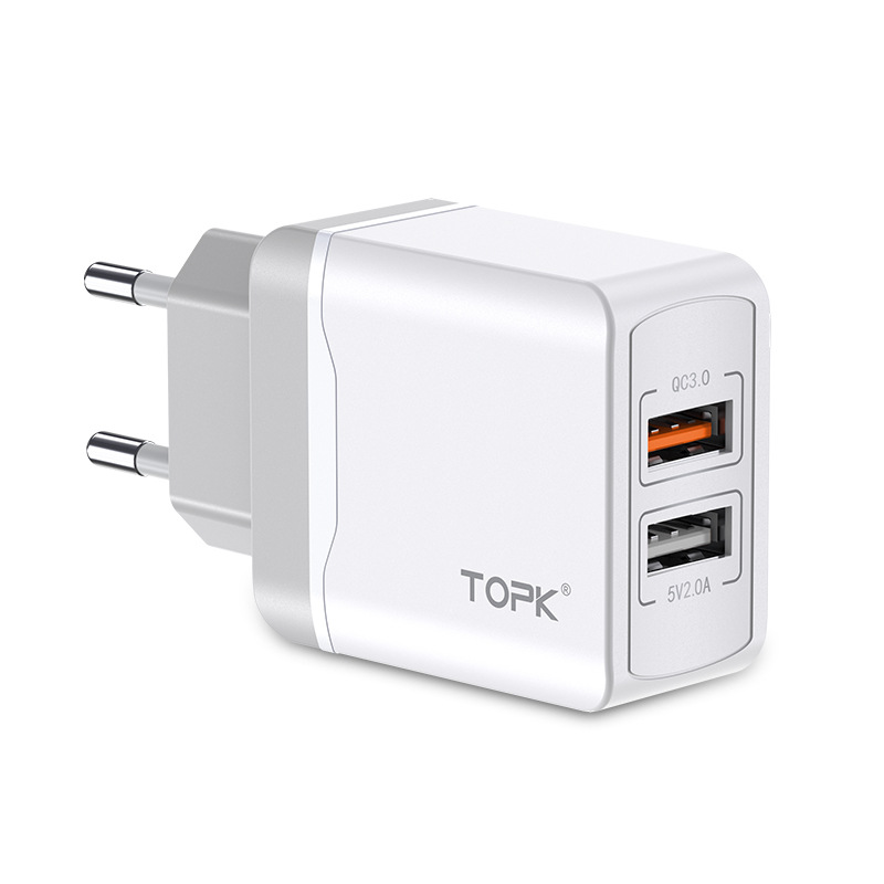 TOPK-3A-QC-30-Quick-Charging-Dual-USB-Ports-EU-Charger-Adapter-For-iPhone-X-XS-Oneplus-Pocophone-HUA-1534189