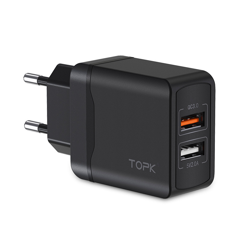TOPK-3A-QC-30-Quick-Charging-Dual-USB-Ports-EU-Charger-Adapter-For-iPhone-X-XS-Oneplus-Pocophone-HUA-1534189
