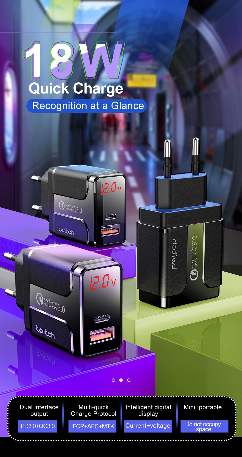 Twitch-18W-Type-C-QC30-USB-Charger-For-iPhone-XS-11Pro-Huawei-P30-Pro-P40-Xiaomi-Mi10-Redmi-K30-S20--1666553