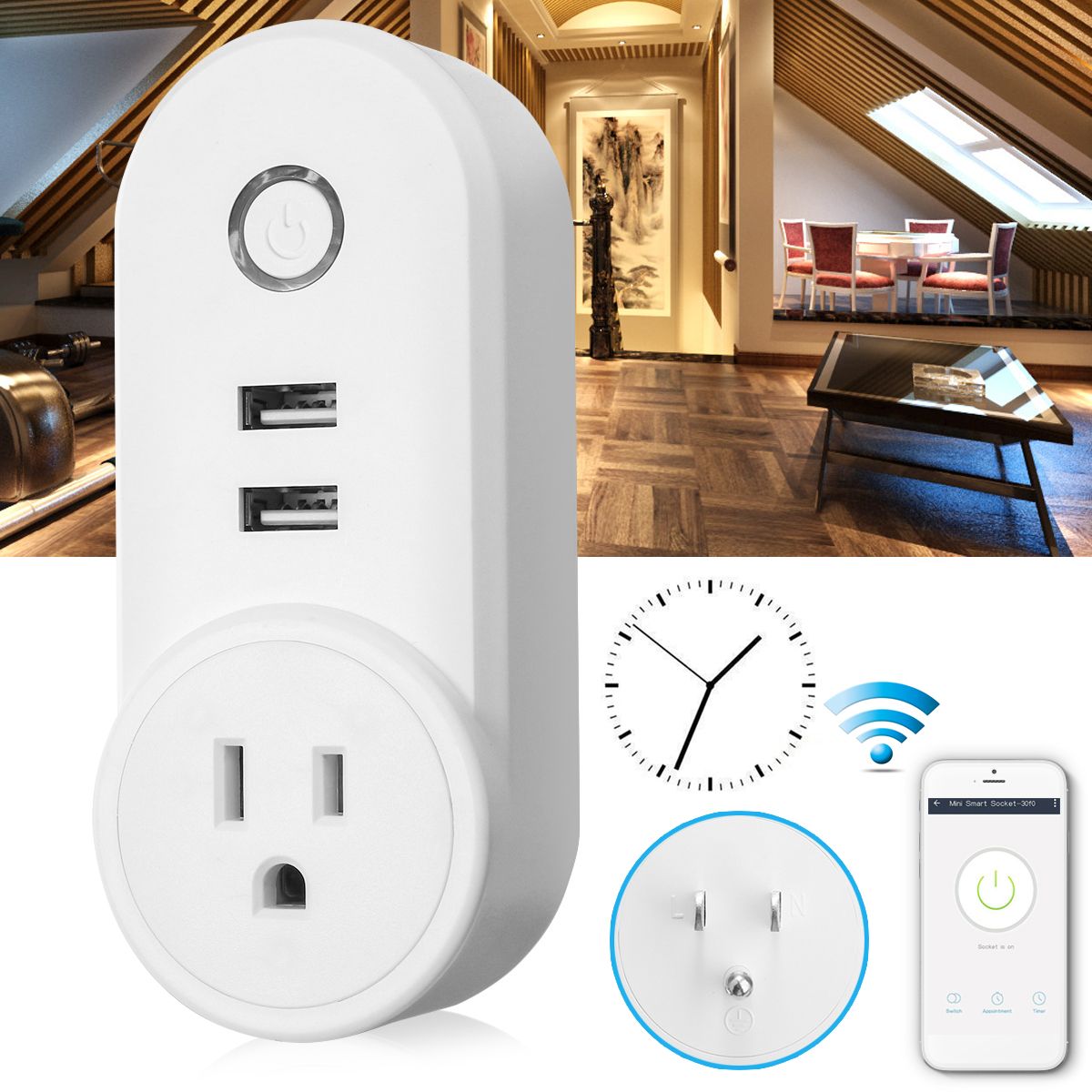 US-Plug-110-230V-1250W-WIFI-Assistant-2-USB-Alexa-Voice-Control-APP-Smart-Socket-Charger-1248003