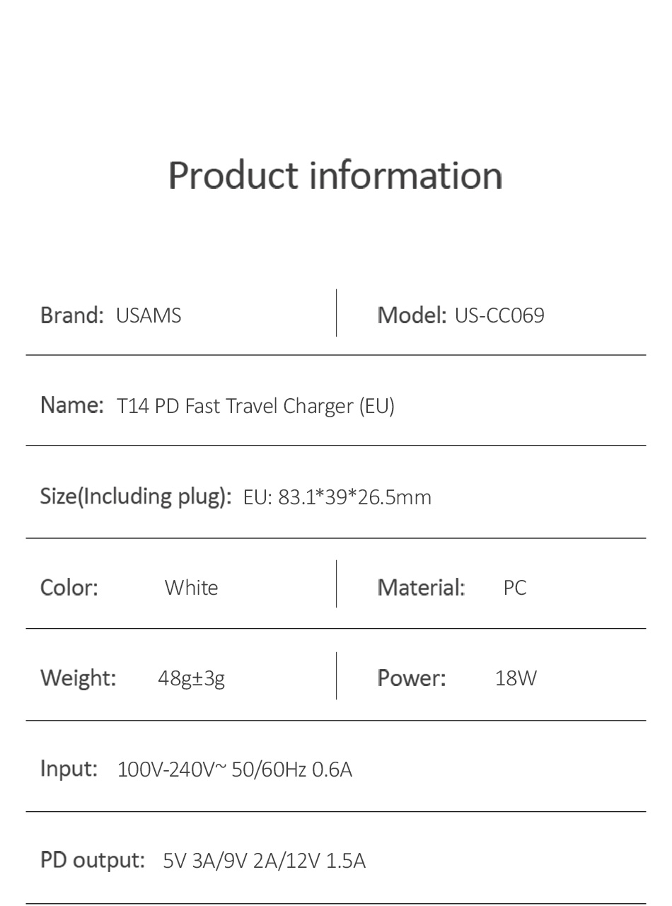 USAMS-18W-PD-Type-C-Fast-Charing-USB-Charger-Adapter-For-iPhone-X-XS-XR-HUAWEI-S10-S10-VIVO-OPPO-1550254