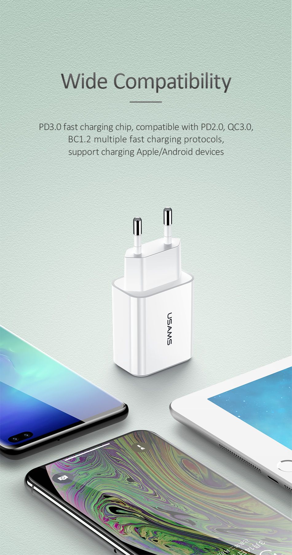 USAMS-18W-PD-Type-C-Fast-Charing-USB-Charger-Adapter-For-iPhone-X-XS-XR-HUAWEI-S10-S10-VIVO-OPPO-1550254