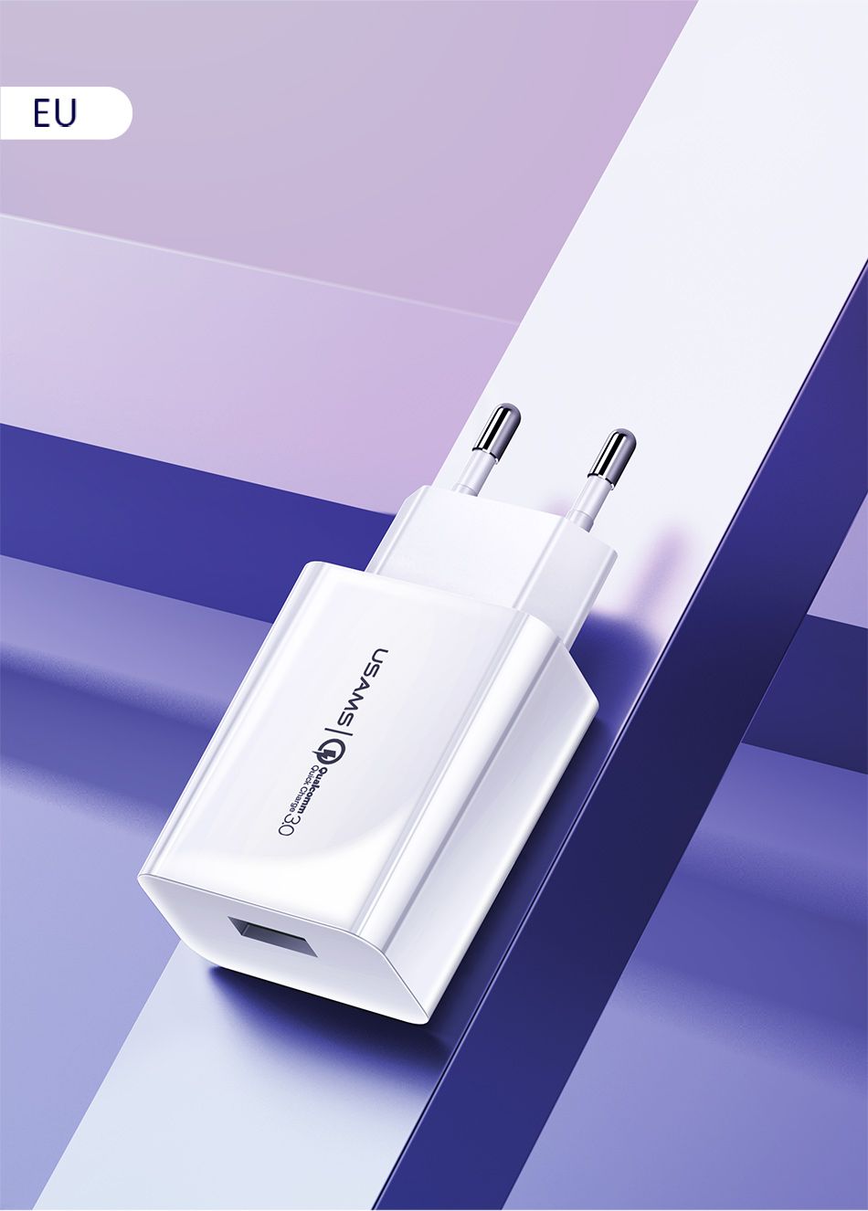 USAMS-18W-Quick-Charge-30-Fast-Charging-USB-Charger-For-iPhone-XS-XR-11-Pro-Huawei-P30-Pro-Mate-30-M-1582613