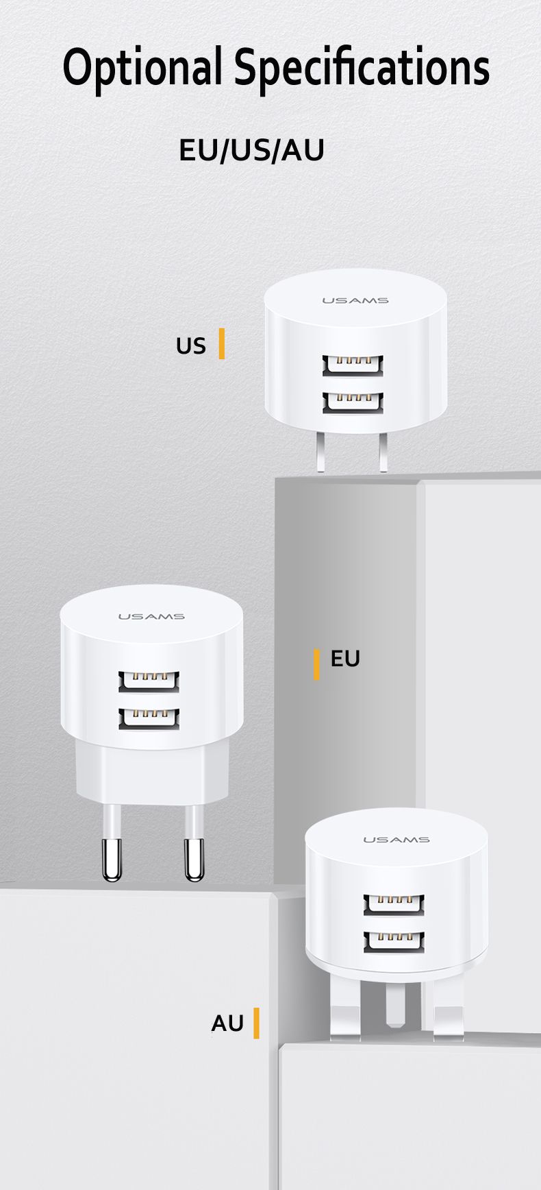 USAMS-21A-Dual-USB-Port-Fast-Charging-EU-Plug-Travel-Charger-Adapter-For-iPhone-X-XS-Oneplus-7-XIAOM-1554319