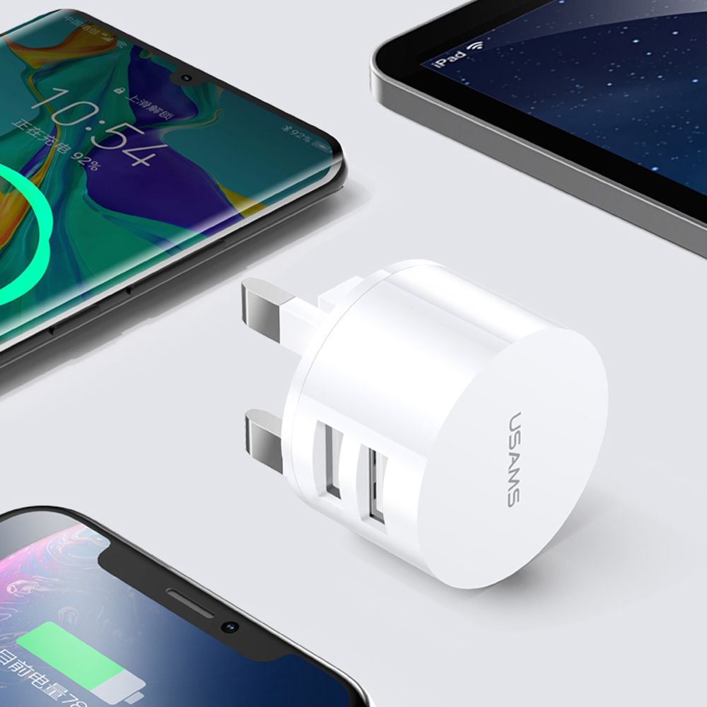 USAMS-21A-Dual-USB-Port-Fast-Charging-EU-Plug-Travel-Charger-Adapter-For-iPhone-X-XS-Oneplus-7-XIAOM-1554319