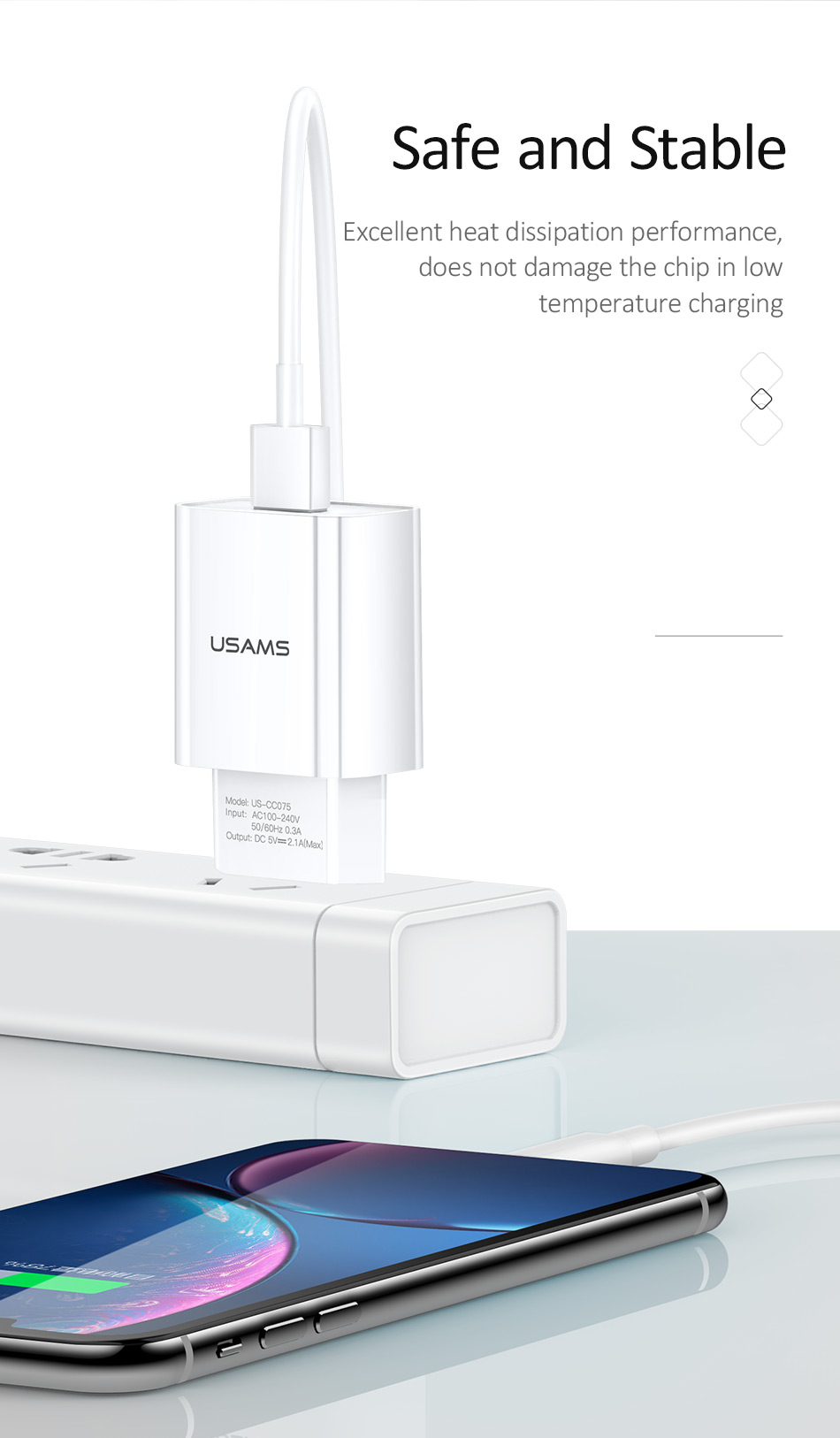 USAMS-21A-Fast-Charging-USB-Charger-EU-Plug-Adapter-For-iPhone-X-XS-HUAWEI-P30-Mate20-XIAOMI-MI9-S10-1537192