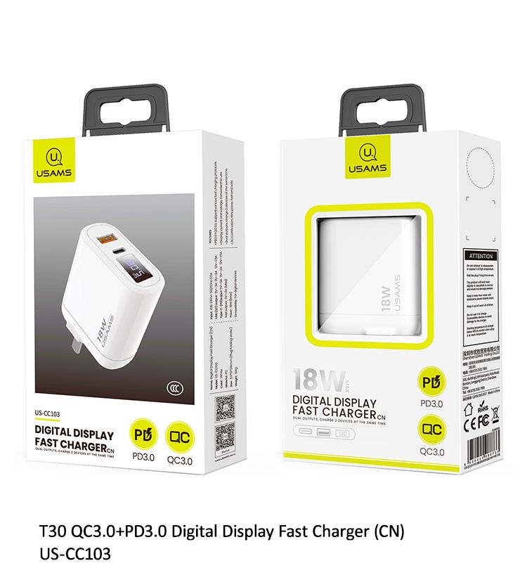 USAMS-T30-18W-QC30-PD30-Digital-Display-Fast-Travel-USB-Charger-for-Samsung-S10-for-iPhone-11-Pro-Ma-1639884