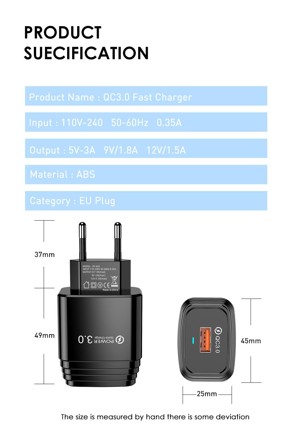 USLION-18W-USB-Charger-QC30-Fast-Charging-Wall-Charger-Adapter-For-iPhone-XS-11Pro-MI10-Note-9S-1699478