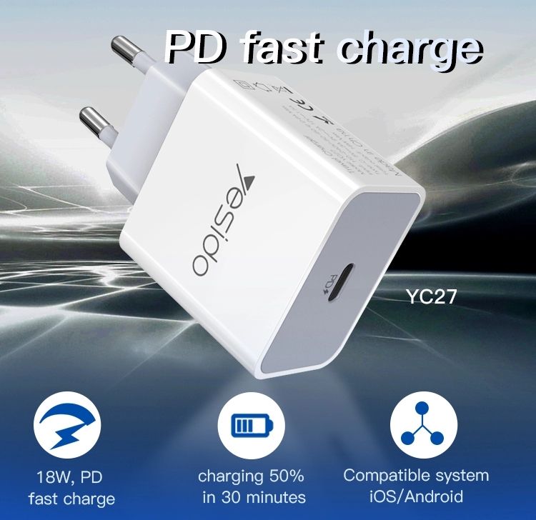 Yesido-PD30-Fast-Charging-Type-C-9V-2A-Wall-Charger-Adapter-for-Samsung-Galaxy-S20-Ultra-Huawei-P40--1747110