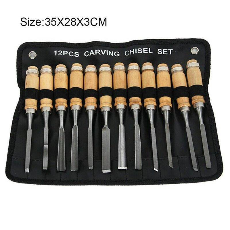 12Pcs-Wood-Carving-Hand-Chisel-Tool-Set-Professional-Woodworking-Gouges-Steel-1676073