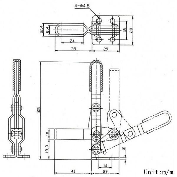 102B-Red-Plastic-Covered-Handle-Vertical-Hand-Tool-Toggle-Clamp-100kg-89480