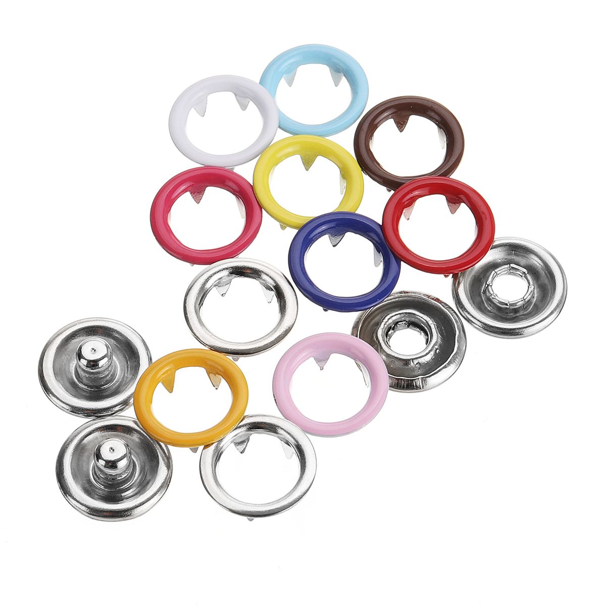 150-Sets-15-Colors-of-Hollow-Five-Claws-of-Box-Set-Total-Buttons-Metal-Sewing-Press-Studs-Snap-Faste-1543387