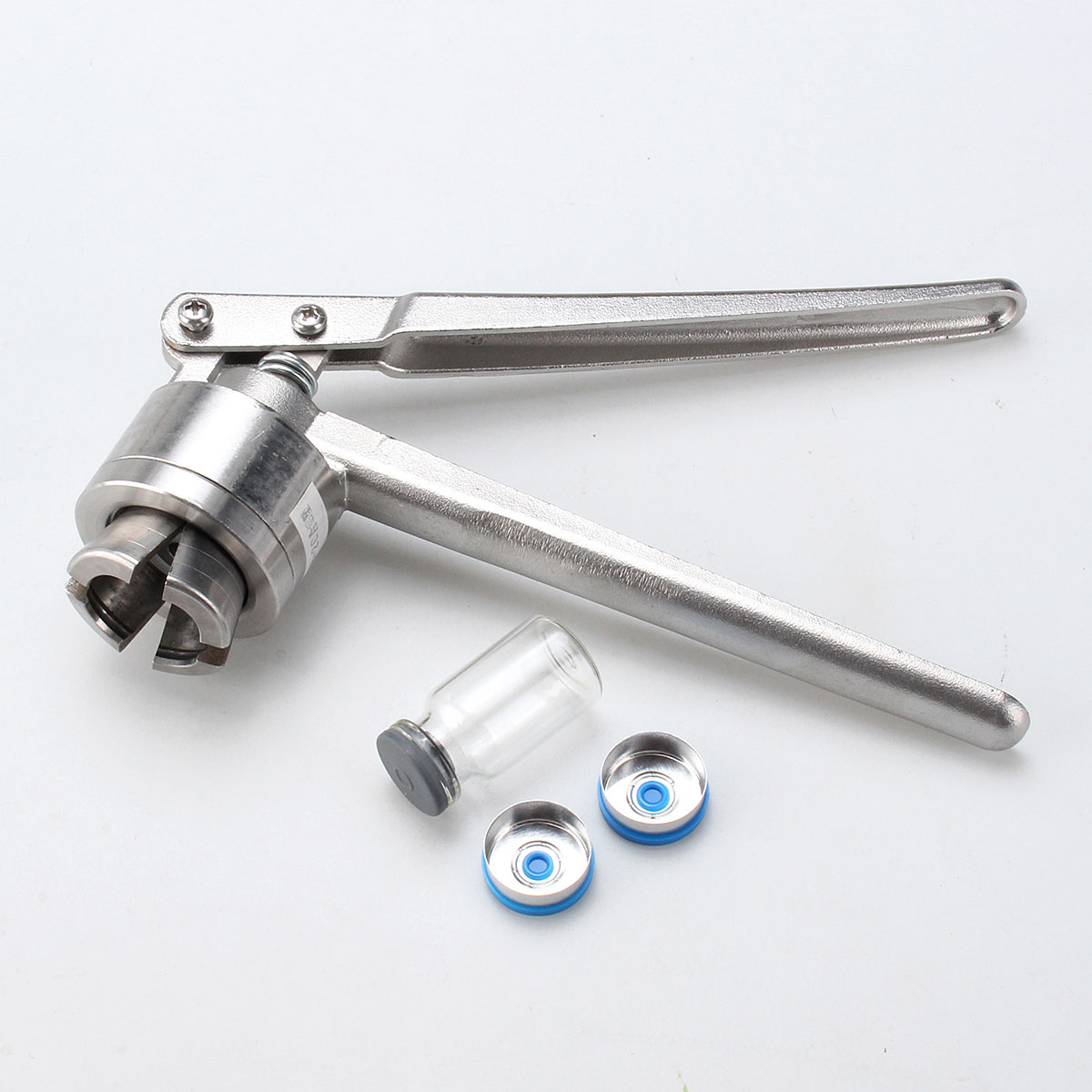 20MM-Manual-Crimper-Hand-Seal-Ring-Machine-10ml-Clear-Vials-1Stopper-2Caps-Lab-1060564