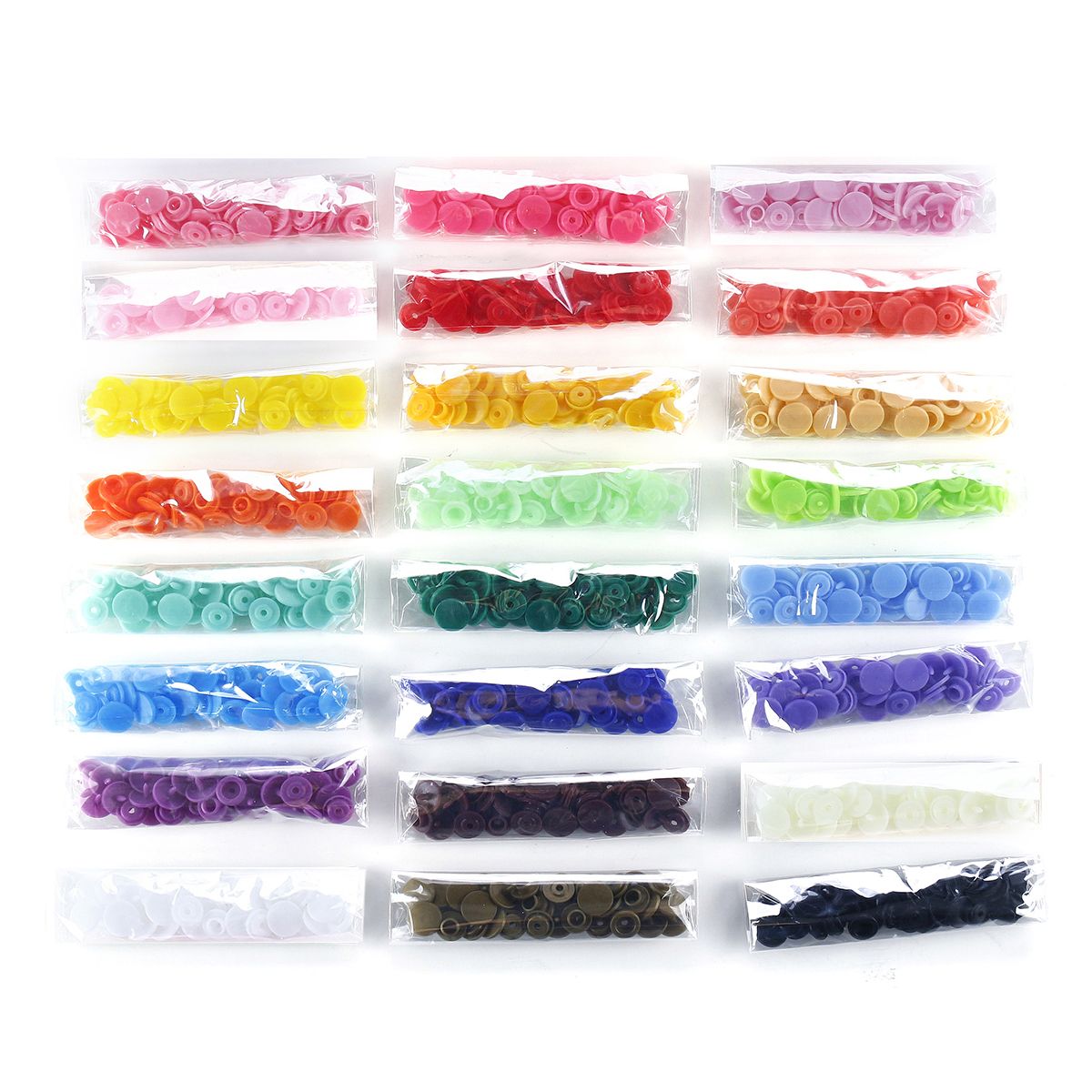 240Sets-24-Color-DIY-Clothes-Plastic-Fasteners-SnapProng-Ring-Fasteners-SnapMetal-Press-Stud-Cloth-T-1543356