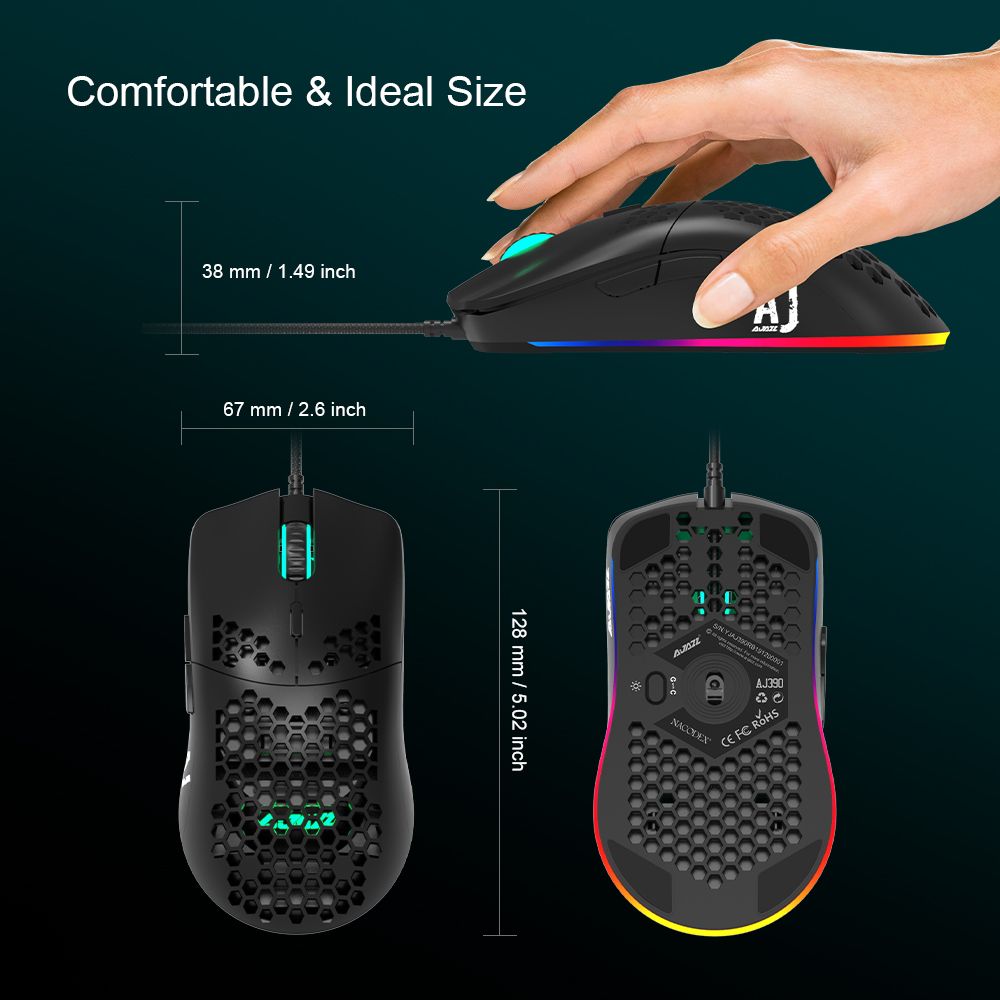 AJAZZ-AJ390-Wired-Gaming-Mouse-Honeycomb-Hollow-16000DPI-7-Buttons-USB-Wired-Mouse-with-6-Colors-LED-1696834