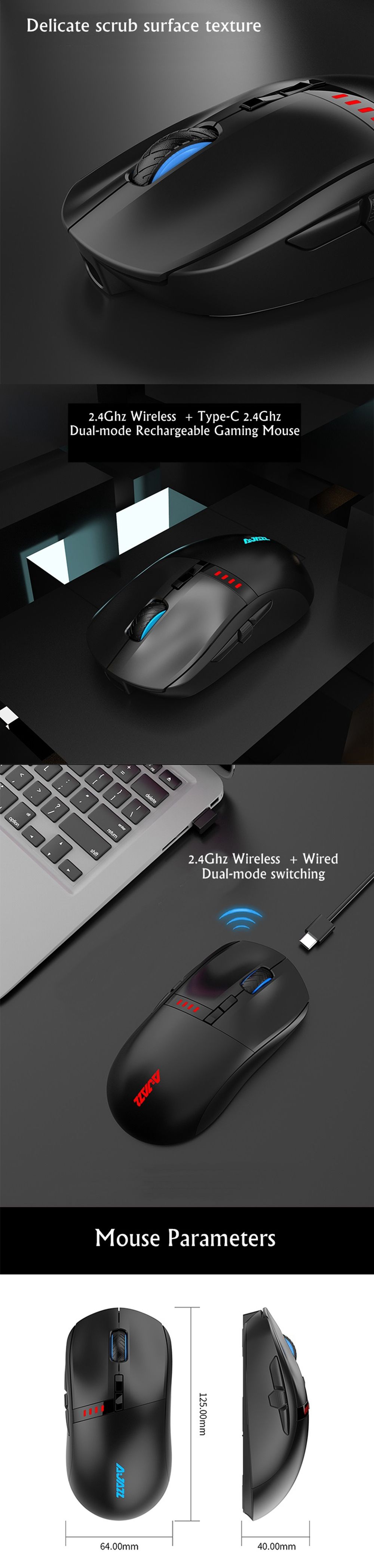 Ajazz-i305Pro-Dual-Mode-Type-C-Wired--24G-Wireless-16000DPI-Optical-Mouse-Rechargeable-Gaming-Mouse-1589543