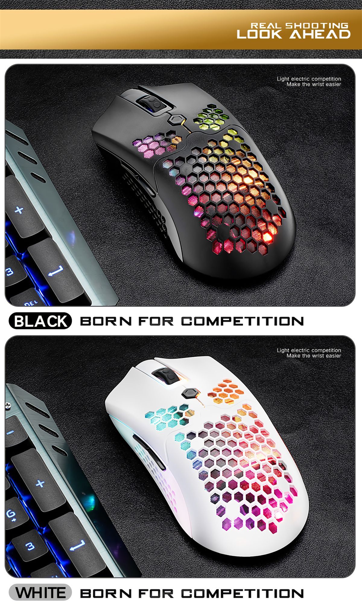 Free-wolf-X2-24G-Wireless-Gaming-Mouse-Hollow-Honeycomb-Rechargeable-12000DPI-7-Buttons-Ergonomic-RG-1738379